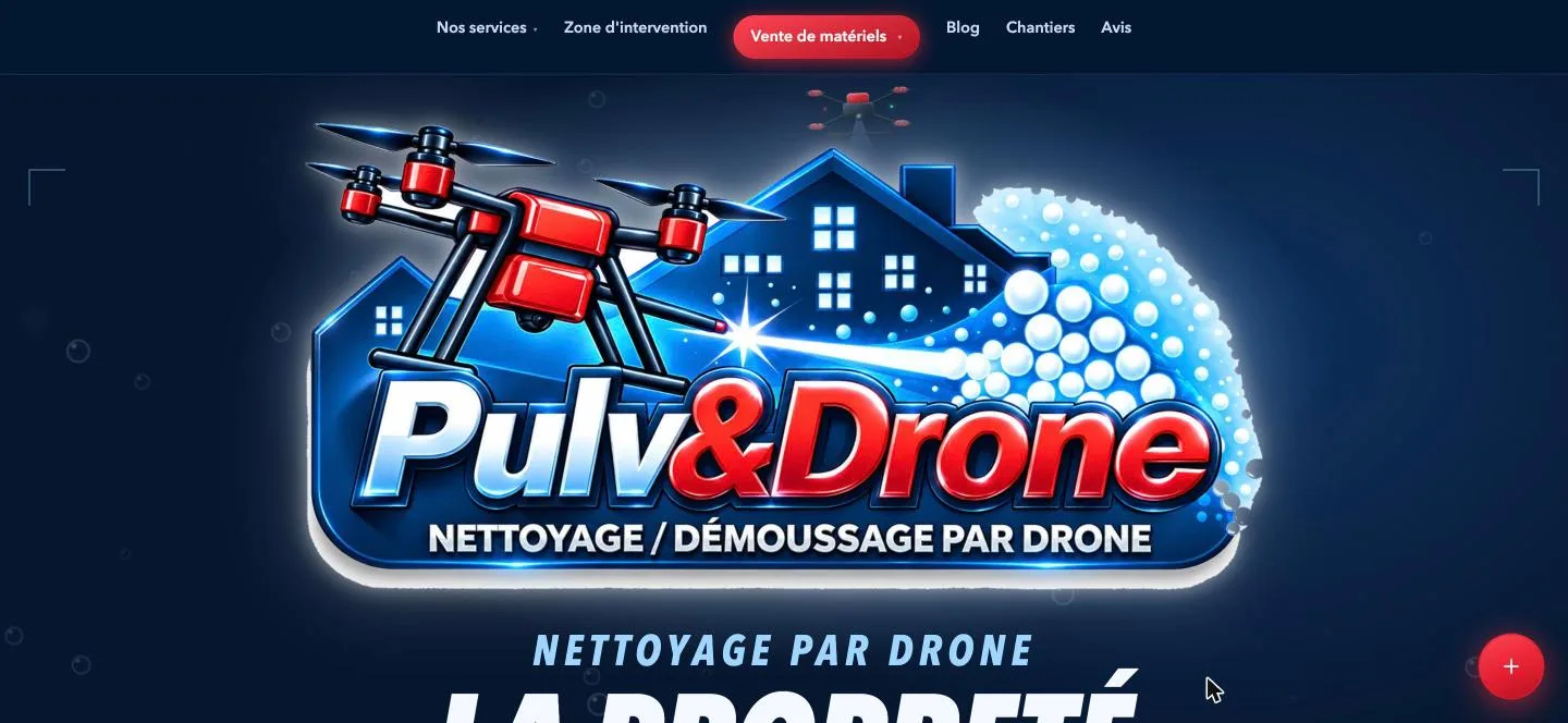 Site internet de Pulv&Drone, démoussage par drone à Hérouvillette près de Caen