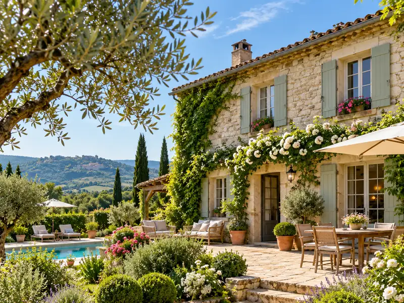 Maison avec jardin entretenu dans le Calvados, exemple de visuel pour un site de paysagiste à Caen